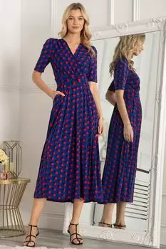 Платье макси из джерси с принтом Akayla Jolie Moi, синий