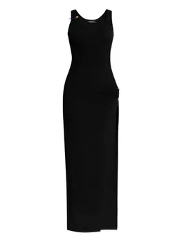 Платье макси из джерси Versace, черный