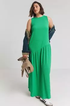 Платье макси из фактурного джерси Simply Be, зеленый