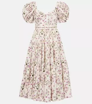 Платье макси из хлопка Palmera с ярусами Agua by Agua Bendita, Mutisia