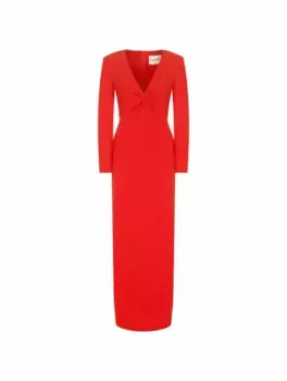 Платье макси из кади Roland Mouret, красный