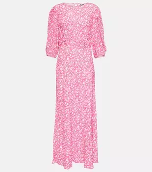 Платье макси из крепа Flavia с принтом RIXO, фиолетовый