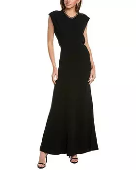 Платье макси из крепа от rag & bone Marie, черный