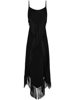 Платье макси из крепа Rabanne, черный