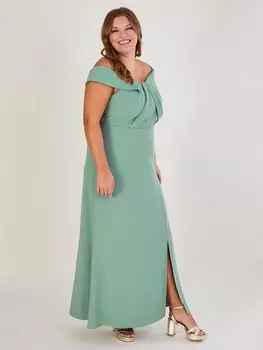 Платье макси из крепа с открытыми плечами Monsoon Beatrice, Sage