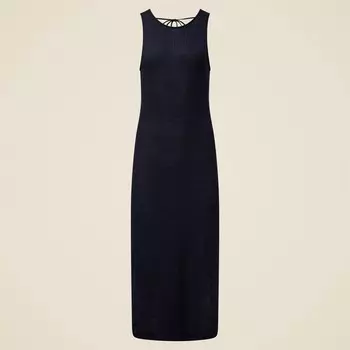 Платье макси из льняного трикотажа с глубоким вырезом на спине Onia, синий