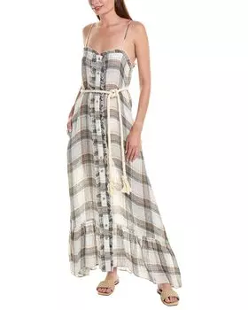 Платье макси из льняной смеси Lisa Marie Fernandez, белый