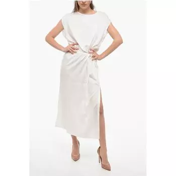 Платье макси из однотонного твила Woolrich, белый