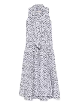 Платье макси из поплина Plan C, синий