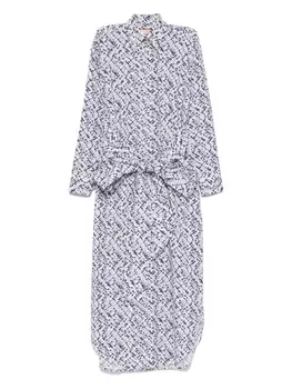 Платье макси из поплина с принтом Plan C, белый