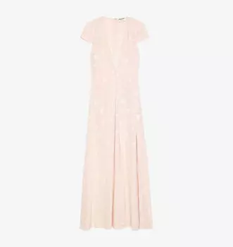 Платье макси из шелка с узором в виде сердца Ravir Zadig&Voltaire, цвет pearly