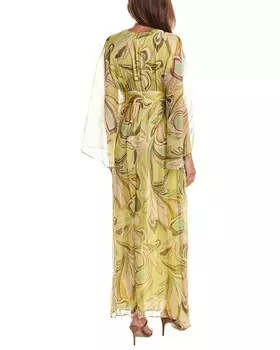 Платье макси из шелковой смеси ALEXIS Sydney, зеленый