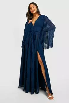 Платье макси из шифона Boohoo, нави