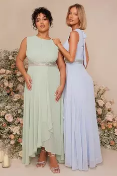 Платье макси из шифона с ажурным подолом QUIZ Clothing