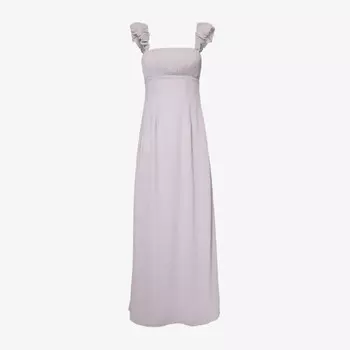 Платье макси из шифона с квадратным вырезом и плиссированными бретелями Six Stories, сиреневый