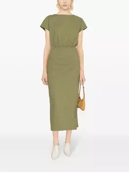 Платье макси из сирсакера Claudie Pierlot, зеленый