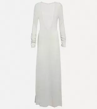 Платье макси из смесовой ткани альпака MAGDA BUTRYM, серый