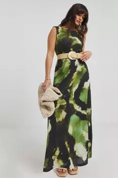 Платье макси из сухой сетки Simply Be, зеленый