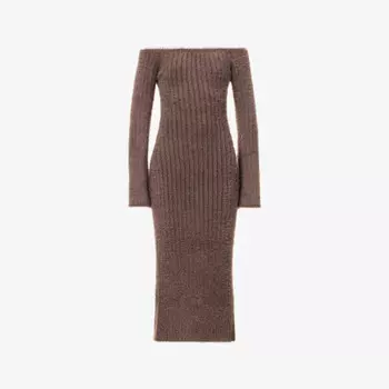 Платье макси из трикотажного материала Alora с пушистой текстурой Pretty Lavish, коричневый