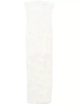 Платье макси из тюля с цветочной аппликацией ROTATE BIRGER CHRISTENSEN, белый