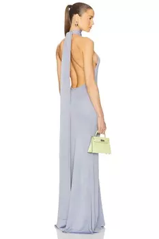 Платье-макси из вязаного трикотажа Novie Helsa, sky blue