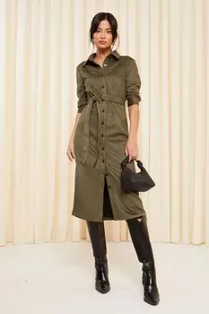 Платье макси из замши Friends Like These, зеленый