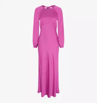 Платье макси Joelle из переработанного полиэстерового атласа с открытой спиной Omnes, фиолетовый