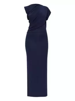 Платье макси Jona с короткими рукавами и драпировкой Cult Gaia, синий