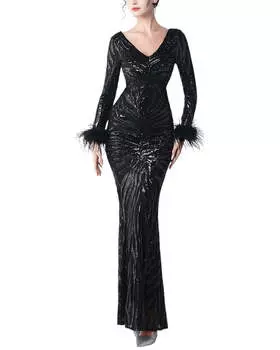 Платье макси KALINNU, черный