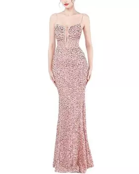 Платье макси KALINNU, розовый