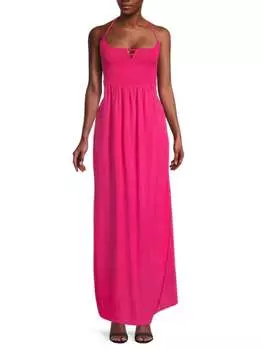 Платье макси kelli со сборками Area Stars Dark pink