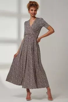 Платье макси Kenzie из трикотажа с рукавами 1/2 Jolie Moi, бежевый