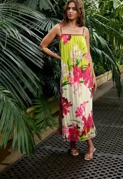 Платье макси KEW COLLECTION STRAPPY PLEATED REGULAR FIT Next, зеленый