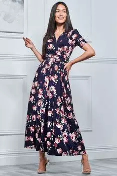 Платье макси Kiera с запахом спереди Jolie Moi, синий