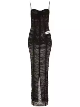 Платье макси KIM DOLCE&GABBANA со сборками DOLCE & GABBANA, черный
