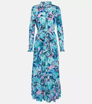 Платье макси Kimi с принтом POUPETTE ST BARTH, разноцветный