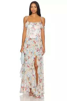 Платье макси констанс For Love & Lemons, синий