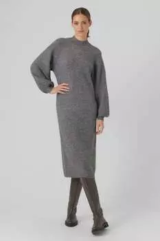 Платье макси косой вязки Vero Moda, серый