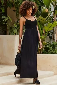 Платье макси крючком Sosandar, черный