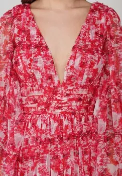 Платье макси Lace & Beads, красный