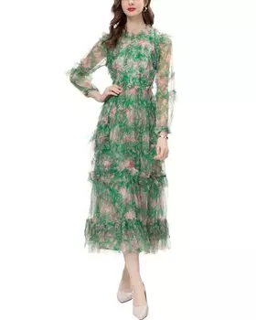 Платье макси LANELLE, зеленый