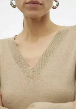 Платье макси LANGES Vero Moda, бежевый
