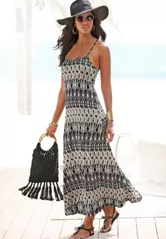 Платье макси LASCANA, черный