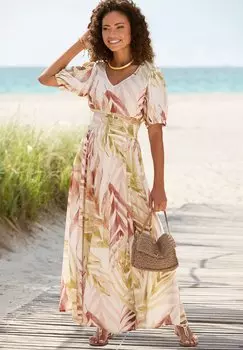 Платье макси LASCANA, оранжевый