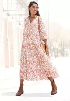 Платье макси LASCANA, светло-красный