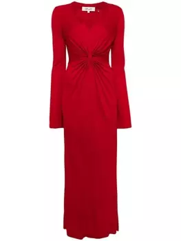 Платье макси Lauren со сборками DVF Diane von Furstenberg, красное