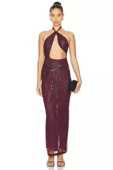Платье макси лира Camila Coelho, цвет dark cherry