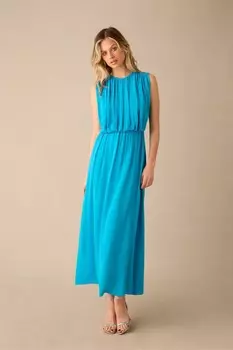 Платье макси Lucia со сборкой на талии Ro&Zo, синий