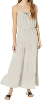 Платье макси Luna из льна черного цвета Dylan