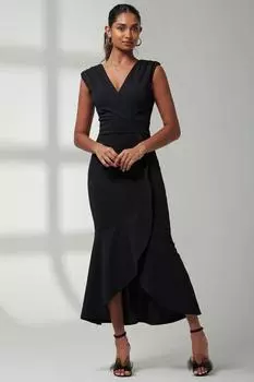 Платье макси Mabruka с оборками «рыбий хвост» Jolie Moi, черный